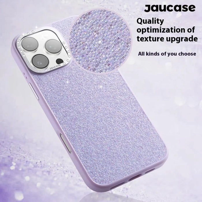 JAUCASE For iPhone 15 Pro Case Compatible with MagSafe Textured PU + TPU + PC Phone Back Cover - Pink - 5
