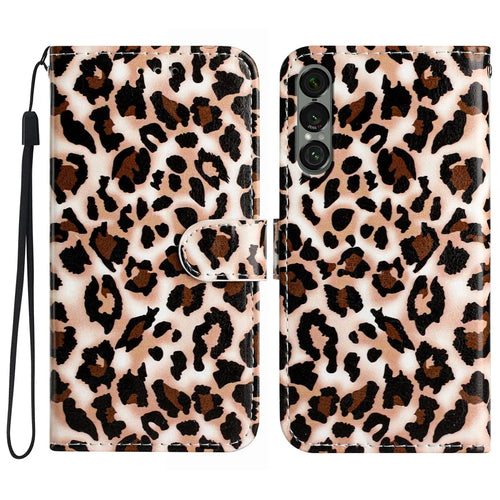 For Sony Xperia 1 VII Printed Pattern PU Leather Phone Cover Wallet Case with Stand - Leopard Print - 1