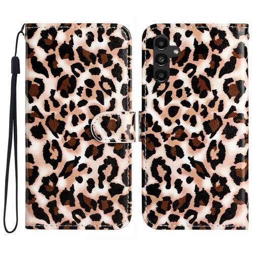 For Samsung Galaxy S25 FE Wallet Case Printed Pattern Design Leather Phone Cover - Leopard Print - 1