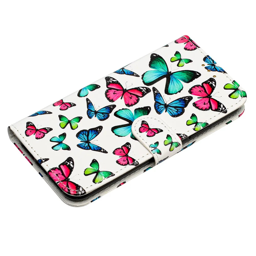 For iPhone 18 Pro Max / 17 Pro Max Wallet Case Printed Pattern Design Leather Phone Cover - Butterflies - 4