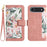 For iPhone Air Case PU Leather Floral Phone Cover with Card Slots / Wrist Strap - Pink - 1