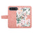 For iPhone Air Case PU Leather Floral Phone Cover with Card Slots / Wrist Strap - Pink - 2