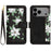 For iPhone 17 Pro Max Case PU Leather Floral Phone Cover with Card Slots / Wrist Strap - Black - 1