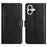 For iPhone 17 Leather Wallet Case Butterfly Flower Imprinted Phone Cover with Strap - Black - 1