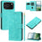 For iPhone 17 Pro Case Tulip Leather Phone Cover with 5 Card Slots Wallet - Green - 1