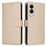 For Samsung Galaxy S25 Edge Case RFID Blocking 3 Card Slots PU Leather Phone Cover with Wrist Strap - Beige - 1
