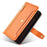 For Samsung Galaxy S25 Ultra Leather Case Zipper Pocket Wallet Phone Cover with 2 Straps - Orange - 5