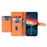 For Samsung Galaxy S25+ Leather Case Zipper Pocket Wallet Phone Cover with 2 Straps - Orange - 2