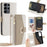 For Samsung Galaxy S25 Ultra Case Mirror Wallet Leather Phone Cover with Chain Shoulder Strap - White - 1