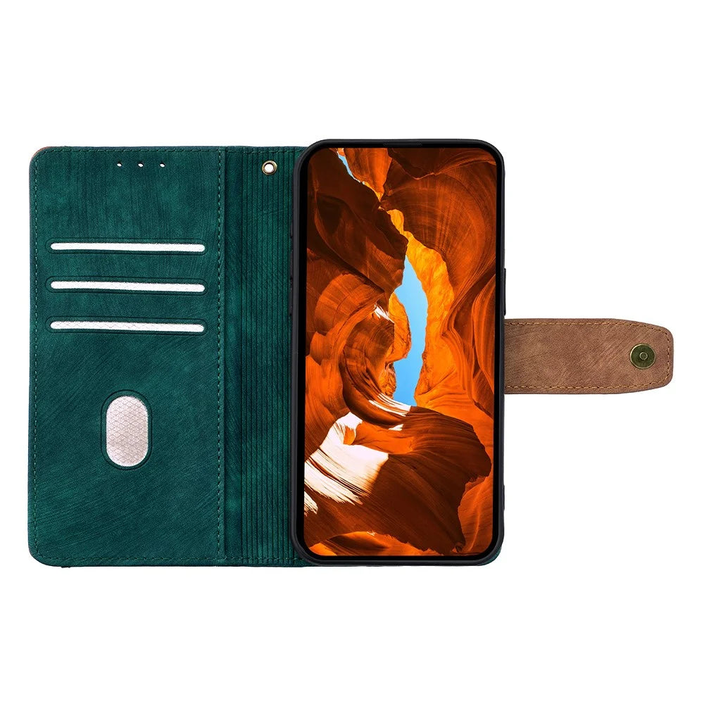 For Samsung Galaxy S25 Case RFID Blocking Color Splicing PU Leather Wallet Phone Cover - Green - 2