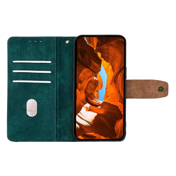 For Samsung Galaxy S25+ Case RFID Blocking Color Splicing PU Leather Wallet Phone Cover - Green - 2