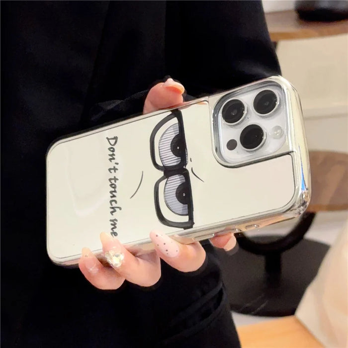 For iPhone 16 Pro Max Case Eyes Glass Pattern Electroplating TPU Acrylic Phone Back Cover - 3
