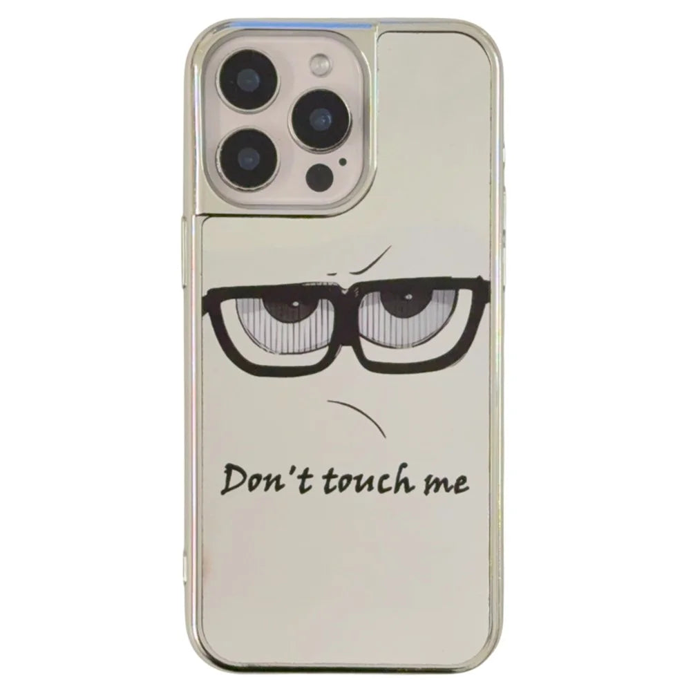 For iPhone 16 Pro Case Eyes Glass Pattern Electroplating TPU Acrylic Phone Back Cover - 1