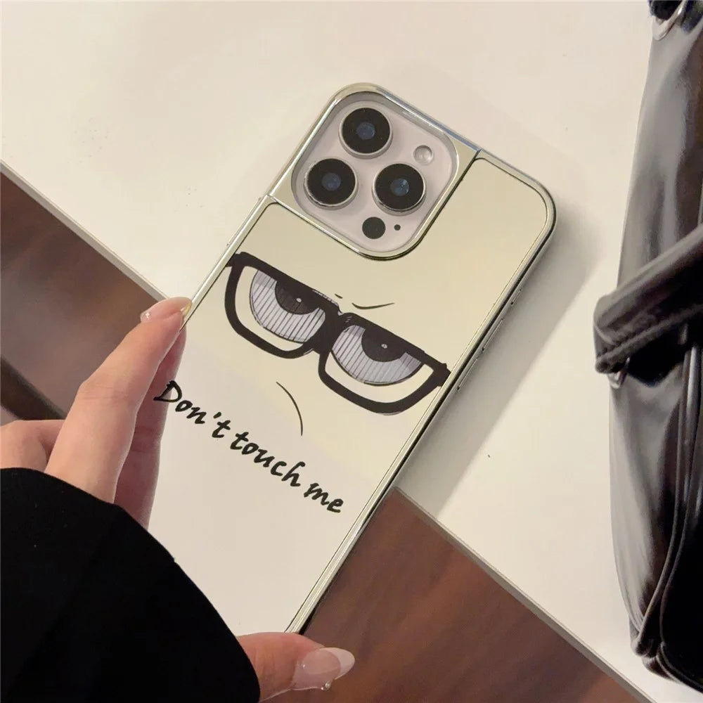 For iPhone 15 Pro Case Eyes Glass Pattern Electroplating TPU Acrylic Phone Back Cover - 6