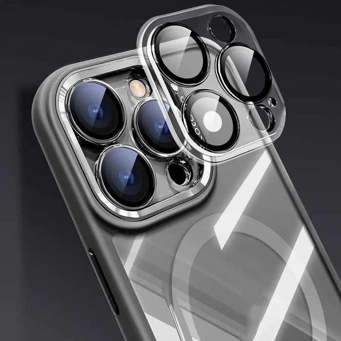 For iPhone 16 Pro Max Case Compatible with MagSafe PC + TPU Phone Cover with Detachable Camera Lens Film - Grey - 3