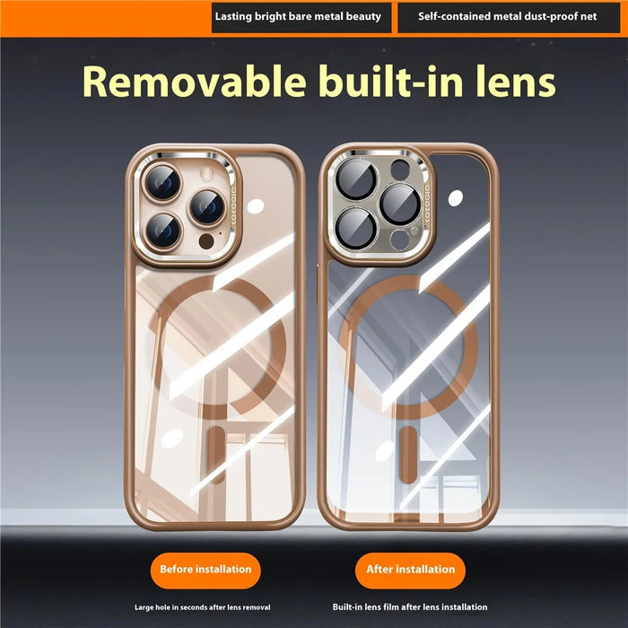 For iPhone 16 Pro Max Case Compatible with MagSafe PC + TPU Phone Cover with Detachable Camera Lens Film - Grey - 4