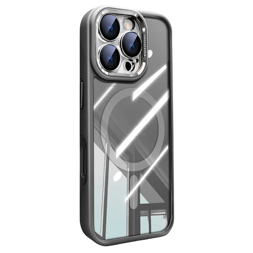 For iPhone 16 Pro Case Compatible with MagSafe PC + TPU Phone Cover with Detachable Camera Lens Film - Grey - 1