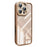 For iPhone 16 Pro Max Case PC + TPU Clear Phone Cover with Glitter Camera Lens Film - Titanium Gold - 1