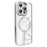 For iPhone 16 Pro Max Case Compatible with MagSafe PC + TPU Clear Phone Cover with Glitter Camera Lens Film - White - 1