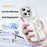 For iPhone 16 Pro Max Case Compatible with MagSafe PC + TPU Clear Phone Cover with Glitter Camera Lens Film - White - 2