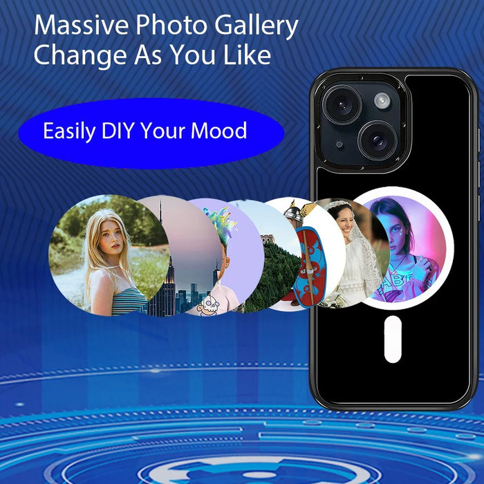 For iPhone 15 E-Ink Phone Case Compatible with MagSafe NFC 6-Color TPU + PC Back Cover - 3