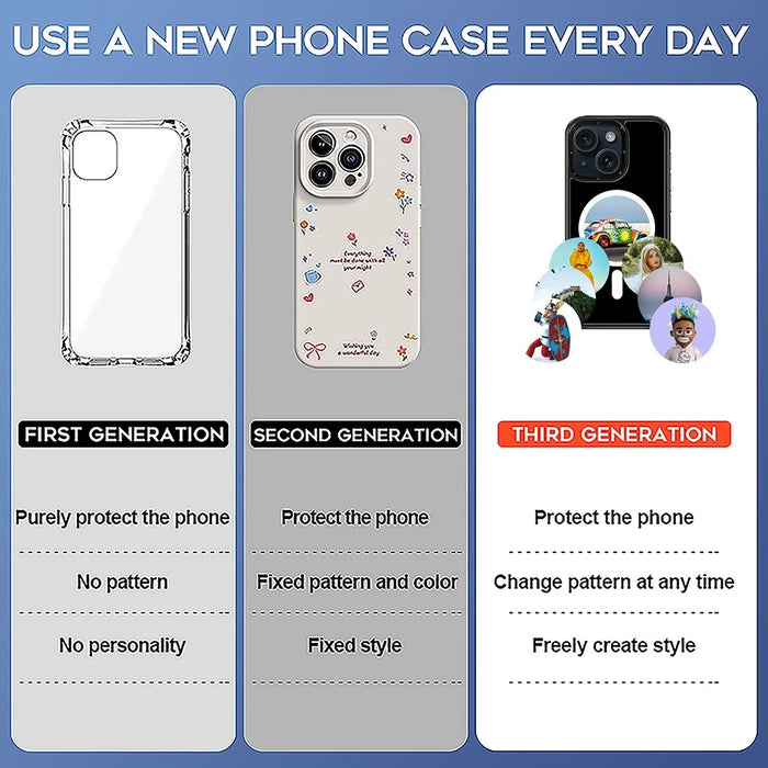 For iPhone 15 E-Ink Phone Case Compatible with MagSafe NFC 6-Color TPU + PC Back Cover - 5