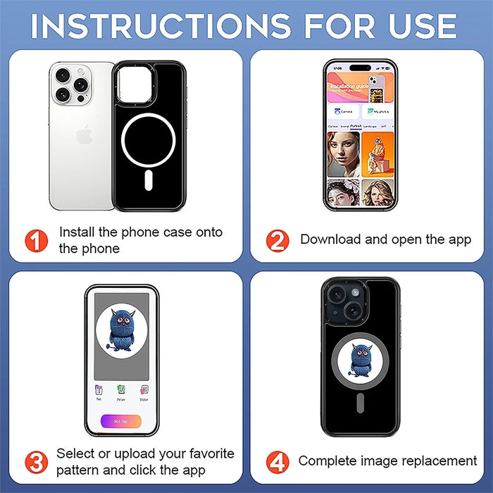 For iPhone 15 E-Ink Phone Case Compatible with MagSafe NFC 6-Color TPU + PC Back Cover - 7