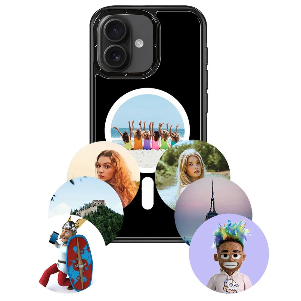 For iPhone 16 E-Ink Phone Case Compatible with MagSafe NFC 6-Color TPU + PC Back Cover - 1