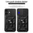 For iPhone 17 Case with Slide Camera Lid PC + TPU Kickstand Phone Cover - Black - 3
