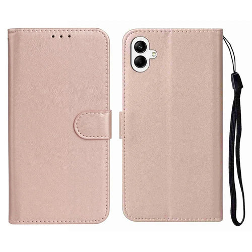 For Samsung Galaxy A08 5G / A08 4G / A07 4G Case PU Leather Flip Phone Cover Wallet Card Slot Holder - Rose Gold - 1