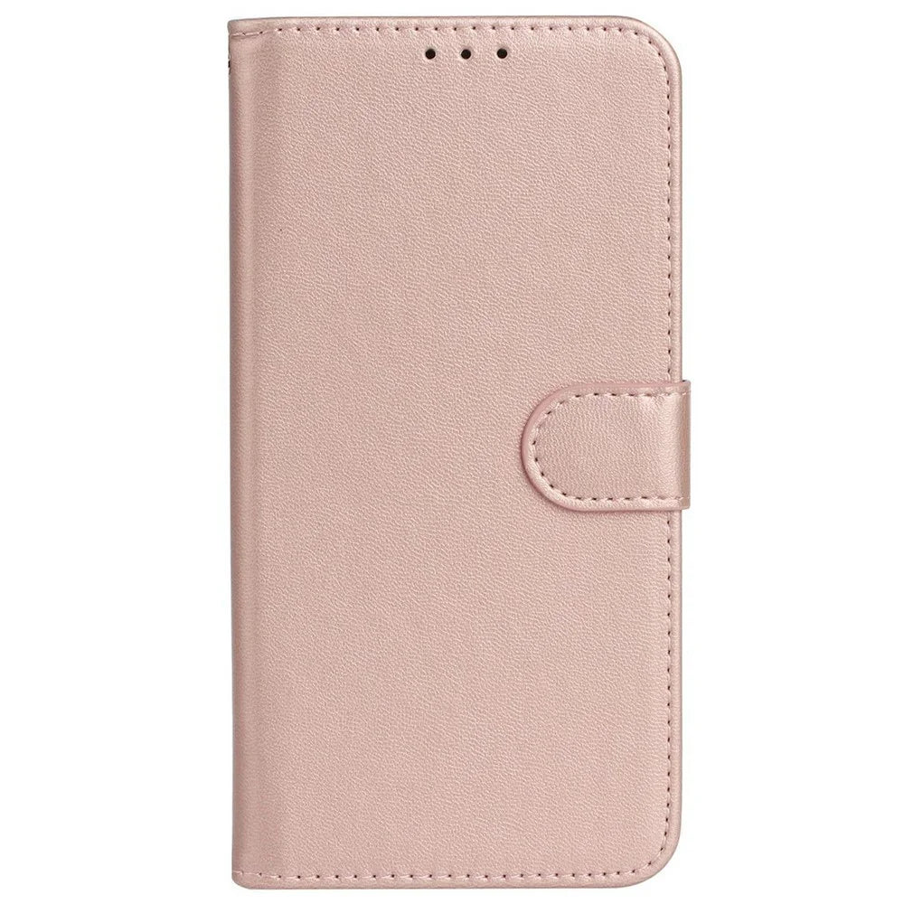For Samsung Galaxy A08 5G / A08 4G / A07 4G Case PU Leather Flip Phone Cover Wallet Card Slot Holder - Rose Gold - 7