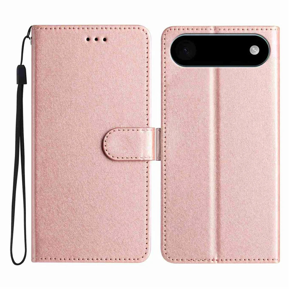 For iPhone Air Wallet Case Leather Folio Phone Cover Magnetic Clasp - Rose Gold - 1