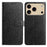 For iPhone 18 Pro / 17 Pro Leather Case Daisy Imprint Wallet Stand Phone Protective Cover - Black - 1