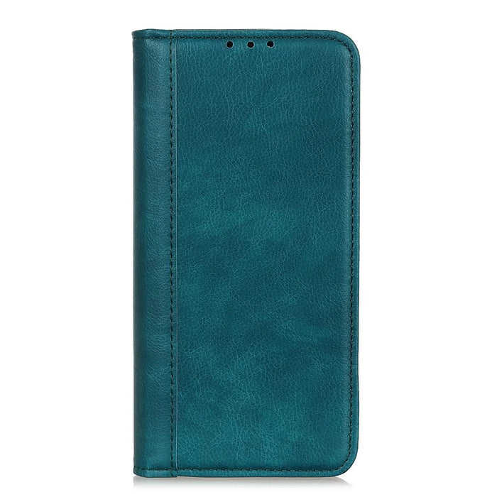 Anti-fall Phone Case For Samsung Galaxy A14 5G / A14 4G , Split Leather Cell Phone Cover with Stand - Green - 7