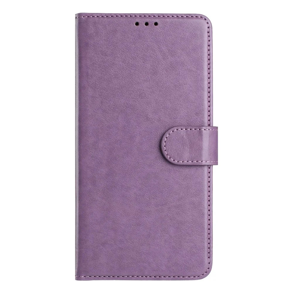 For Samsung Galaxy S25 FE Wallet Phone Case Stand PU Leather Folio Flip Cover with 8 Card Slot - Purple - 4