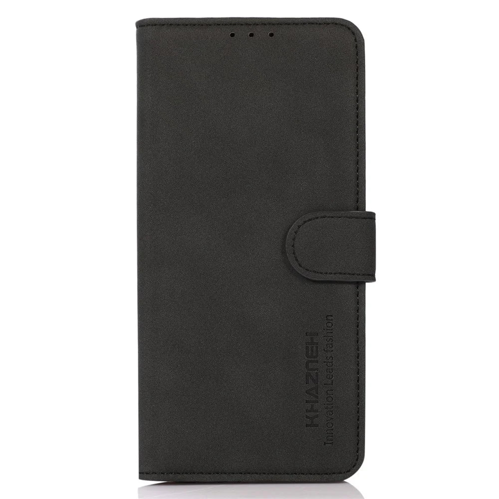 KHAZNEH For Samsung Galaxy A14 5G / A14 4G PU Leather Phone Case Stand Phone Wallet Cover - Black - 6