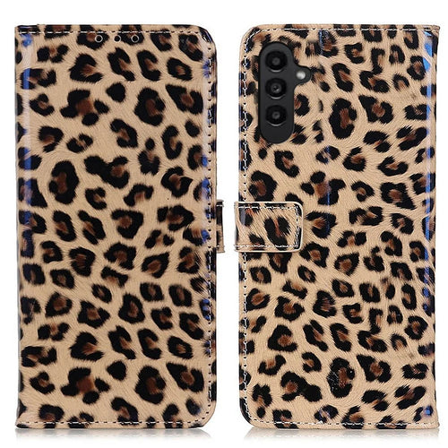 For Samsung Galaxy A14 5G / A14 4G Leopard Pattern Flip Cover PU Leather Wallet Stand Magnetic Protective Phone Case - 1
