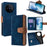 For vivo X200s 5G Case RFID Blocking Color Splicing PU Leather Wallet Phone Cover - Blue - 1