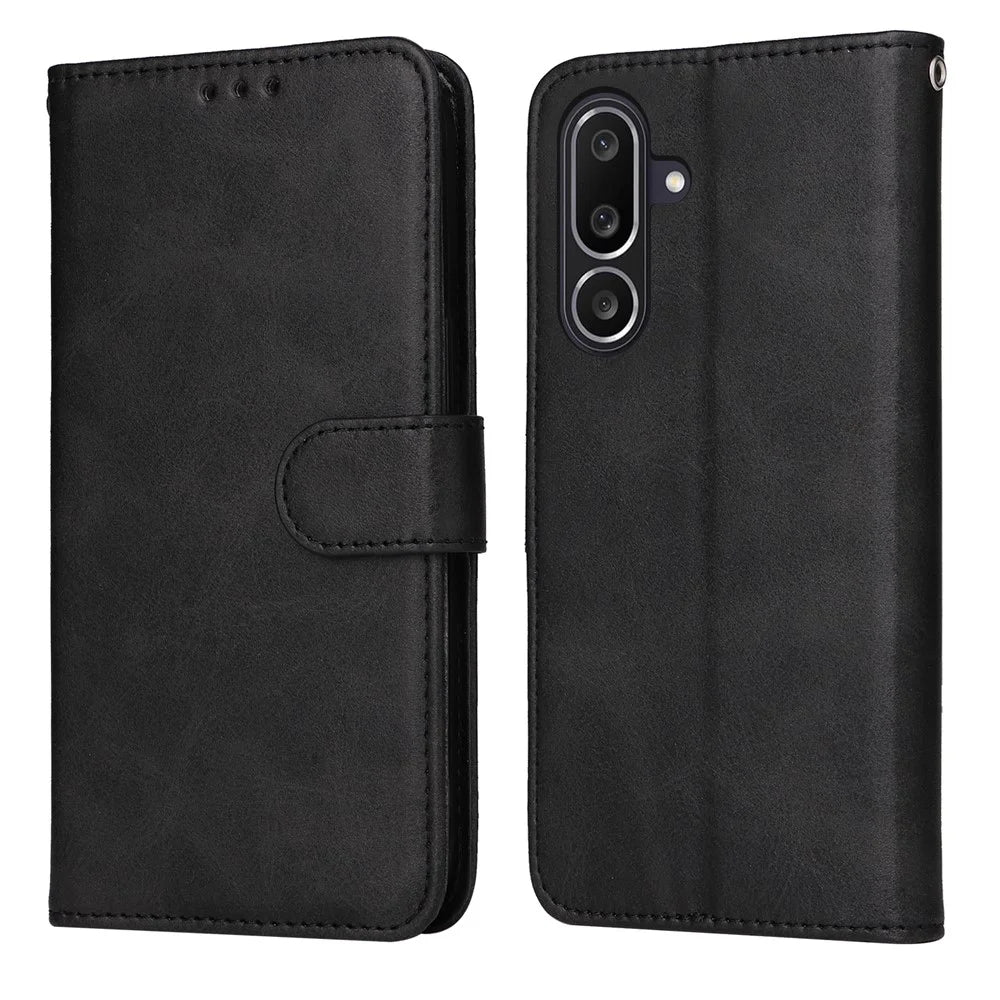 For Samsung Galaxy M56 5G Case Wallet PU Leather Folio Flip Phone Cover - Black - 1