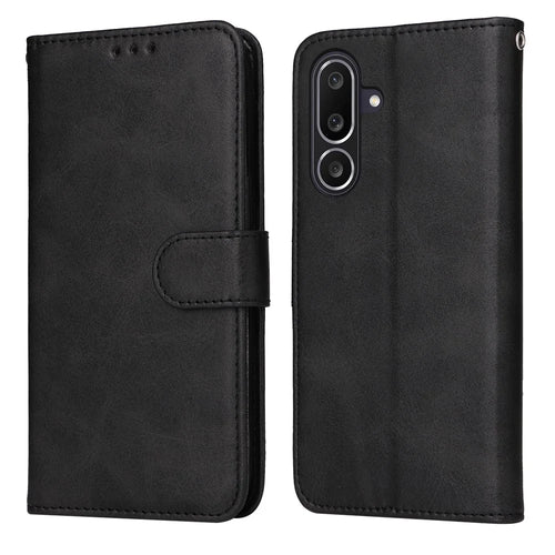 For Samsung Galaxy M56 5G Case Wallet PU Leather Folio Flip Phone Cover - Black - 1