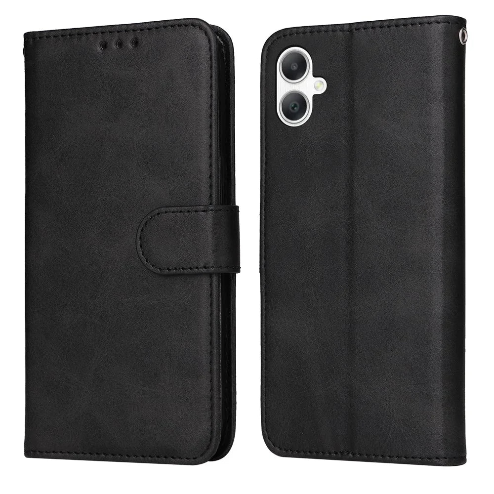For Samsung Galaxy A08 5G / A08 4G / A07 4G / A06 4G / A06 5G Case Wallet PU Leather Folio Flip Phone Cover - Black - 1