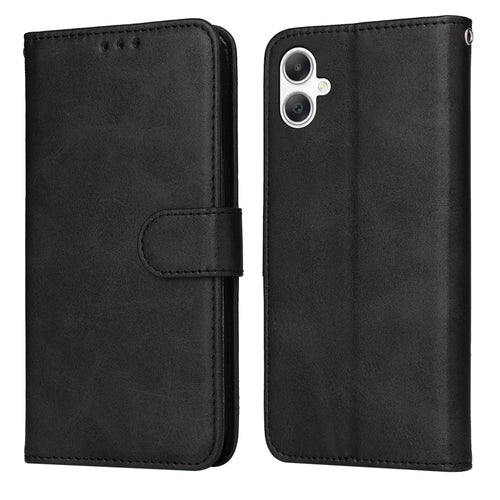 For Samsung Galaxy A08 5G / A08 4G / A07 4G / A06 4G / A06 5G Case Wallet PU Leather Folio Flip Phone Cover - Black - 1