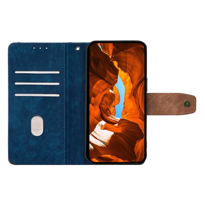 For Infinix Note 50 4G Case RFID Blocking Color Splicing PU Leather Wallet Phone Cover - Blue - 2