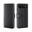 For iPhone Air Case Genuine Split Leather Phone Cover with Wallet Stand - Black - 1