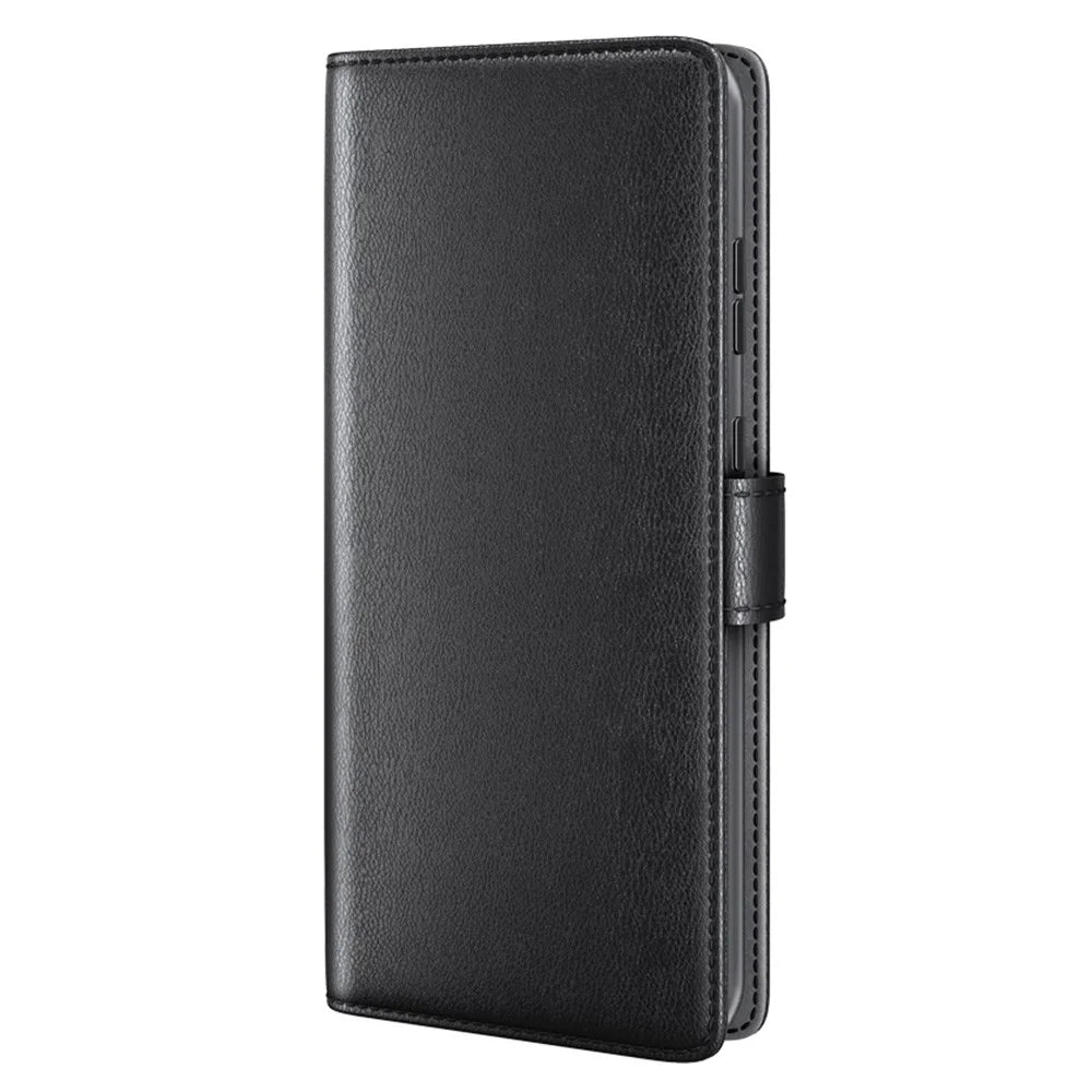 For iPhone 18 Pro Max / 17 Pro Max Case Genuine Split Leather Phone Cover with Wallet Stand - Black - 7