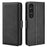 For Sony Xperia 1 VII Case Calf Texture Leather Wallet Phone Cover - Black - 1