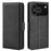 For iPhone 18 Pro Max / 17 Pro Max Case Calf Texture Leather Wallet Phone Cover - Black - 1