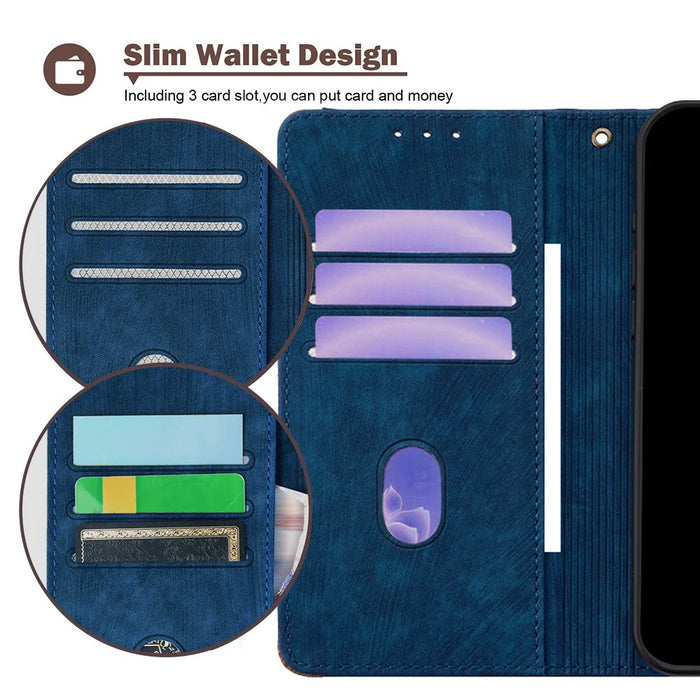 For Samsung Galaxy S23 Ultra Case RFID Blocking Color Splicing PU Leather Wallet Phone Cover - Blue - 4