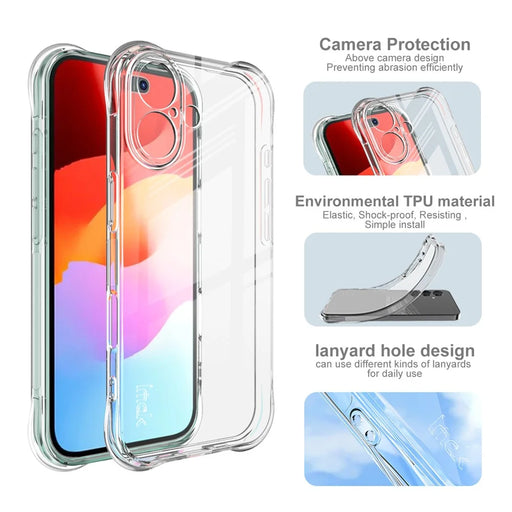 IMAK For iPhone 17 Case TPU Phone Cover Airbag Shockproof Protection - Transparent - 2