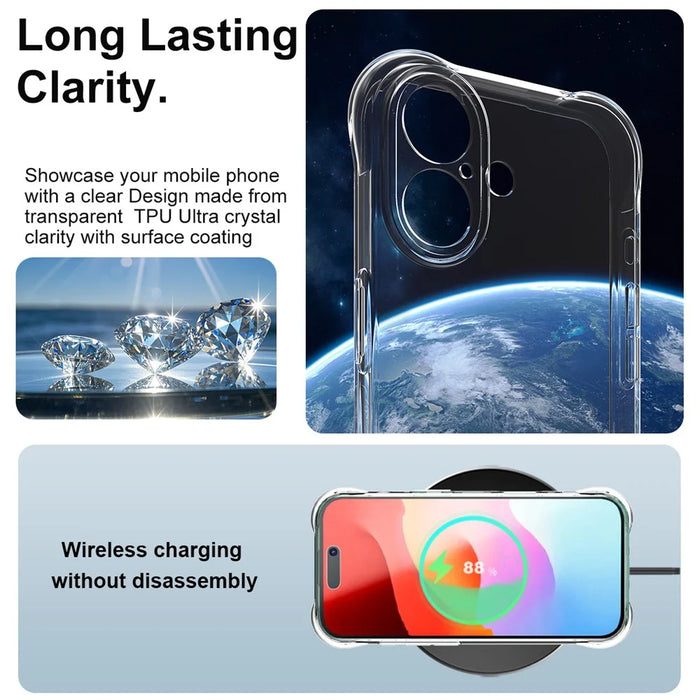 IMAK For iPhone 17 Case TPU Phone Cover Airbag Shockproof Protection - Transparent - 4